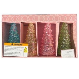Cupcakes & Cashmere LED Light-Up Iridescent Acrylic Christmas Trees
